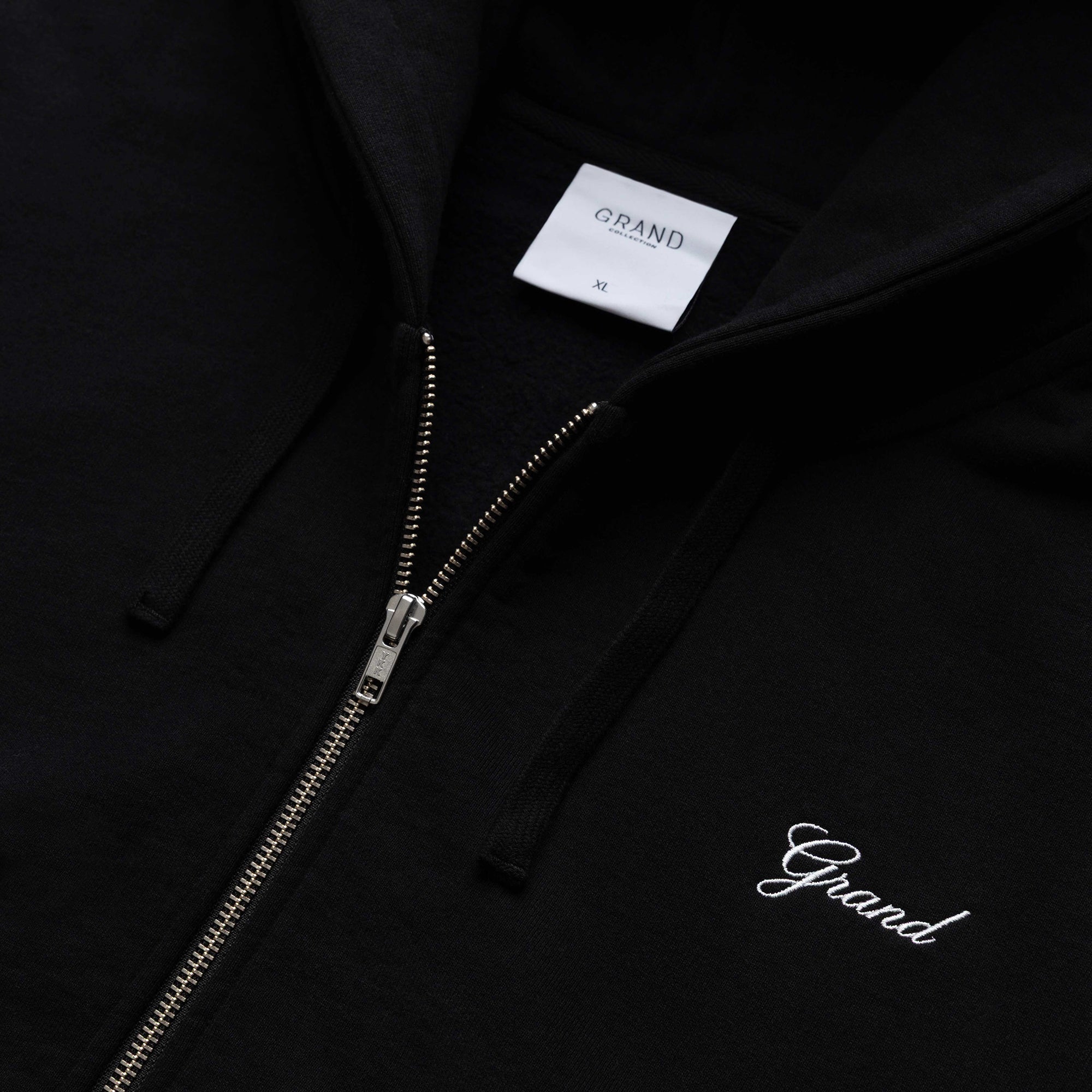 Grand Collection Zip Up Script Sweatshirt Black