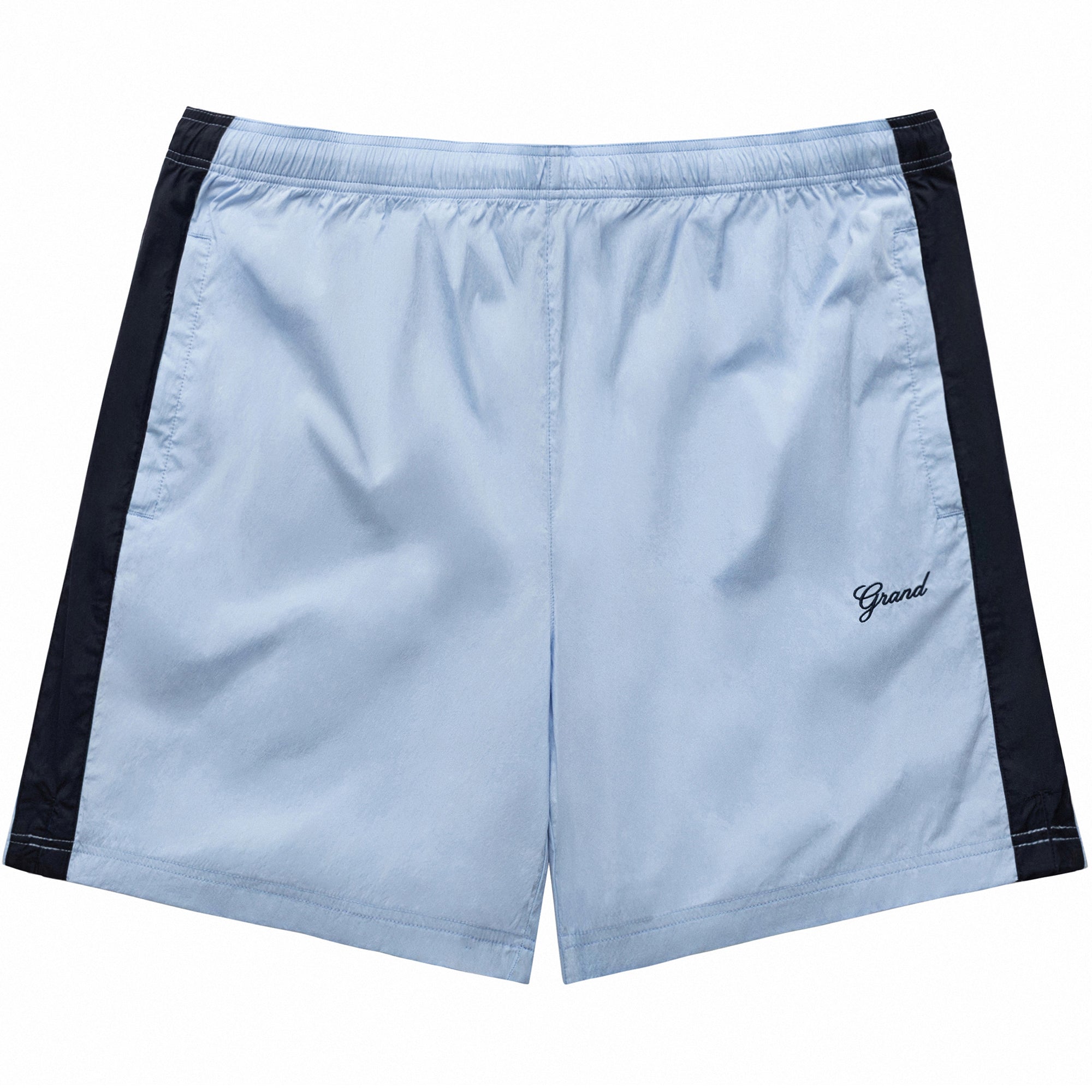 Grand Collection Cotton/Nylon Track Short Powder Blue/Midnight Navy