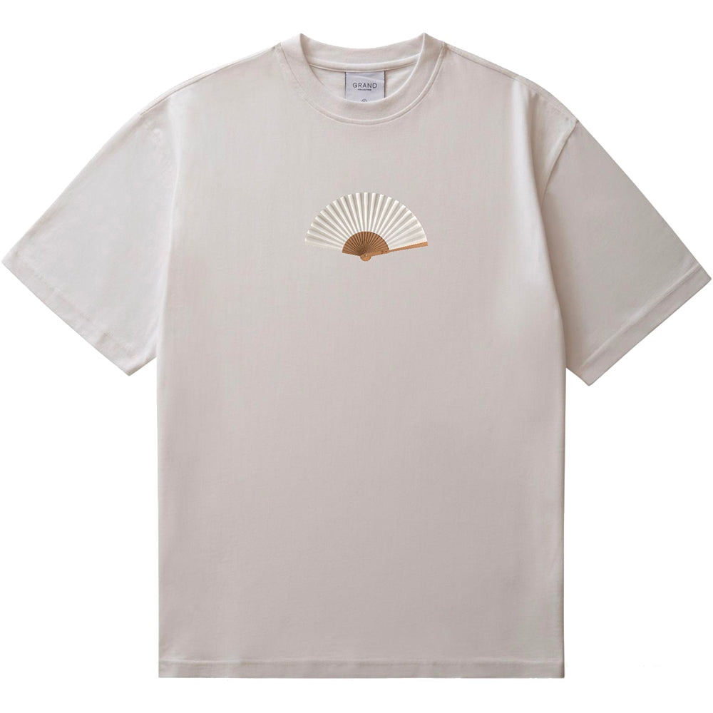 Grand Collection Hand Fan Tee White