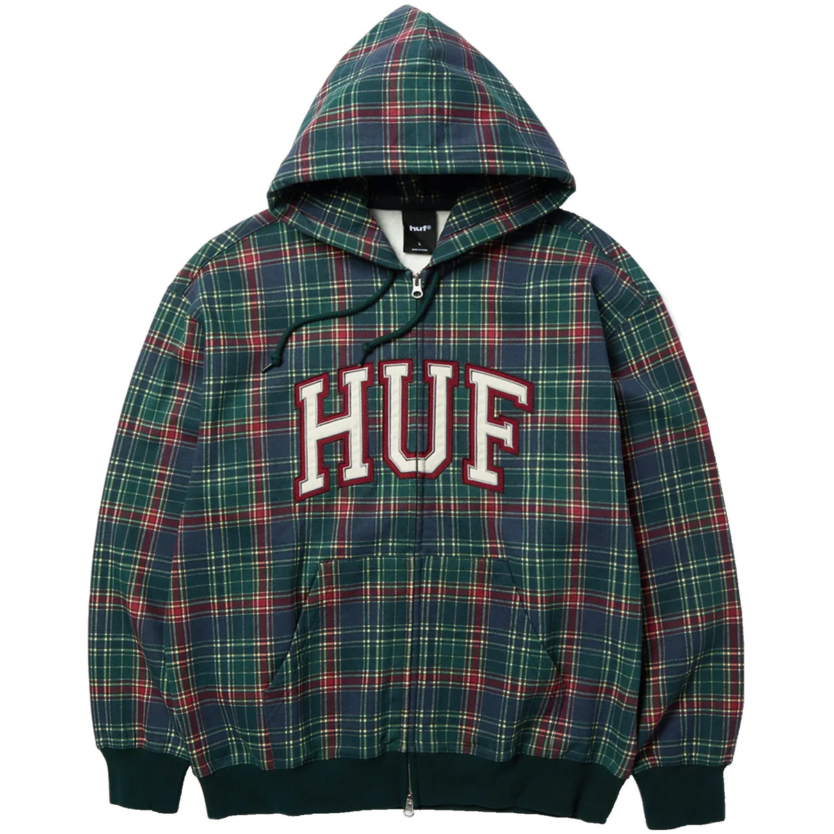 HUF Arch Plaid Heavyweight Zip Hoodie Forest
