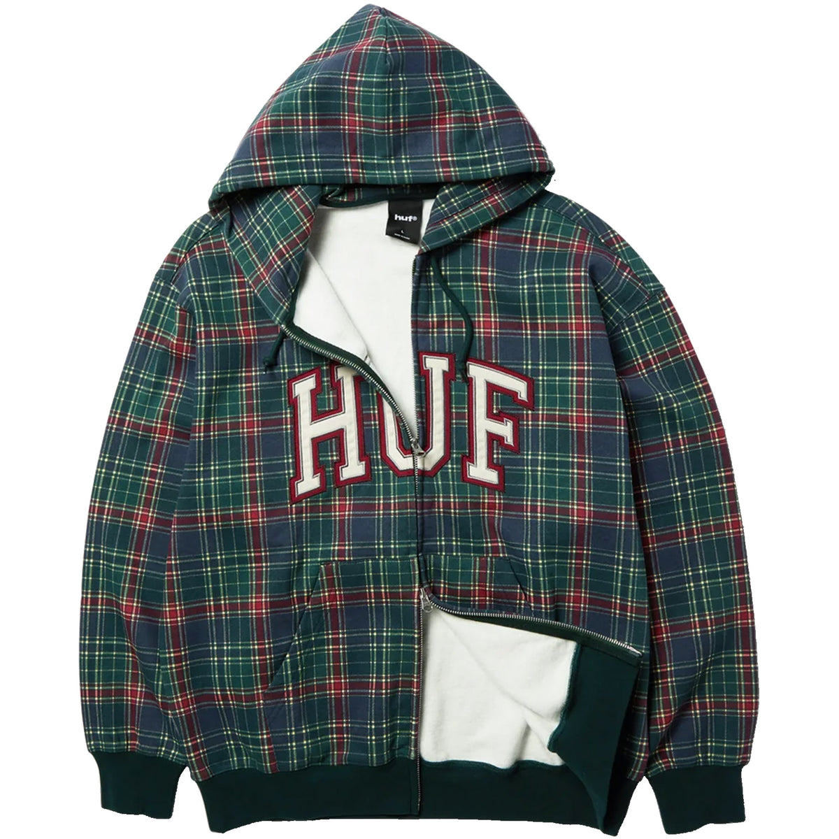HUF Arch Plaid Heavyweight Zip Hoodie Forest
