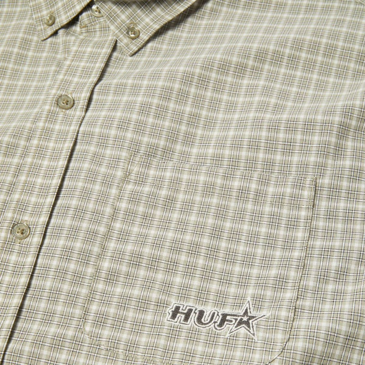 HUF Galaxy Plaid Woven Shirt Stone