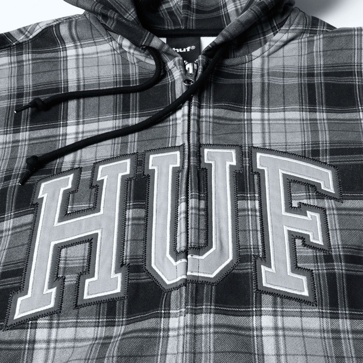 HUF Arch Plaid Heavyweight Zip Hoodie Black