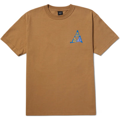 HUF No-Fi Triple Triangle T Shirt Camel