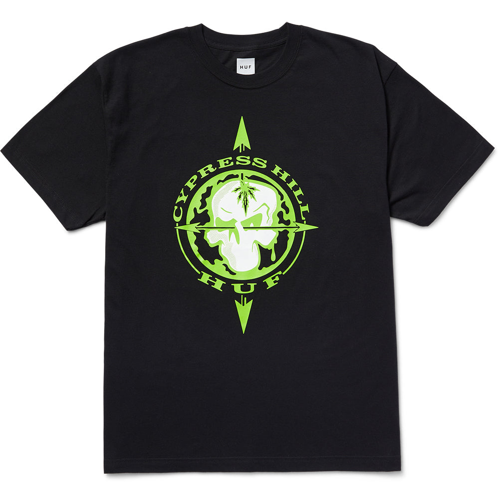 HUF x Cypress Hill Blunted Compass T Shirt Black