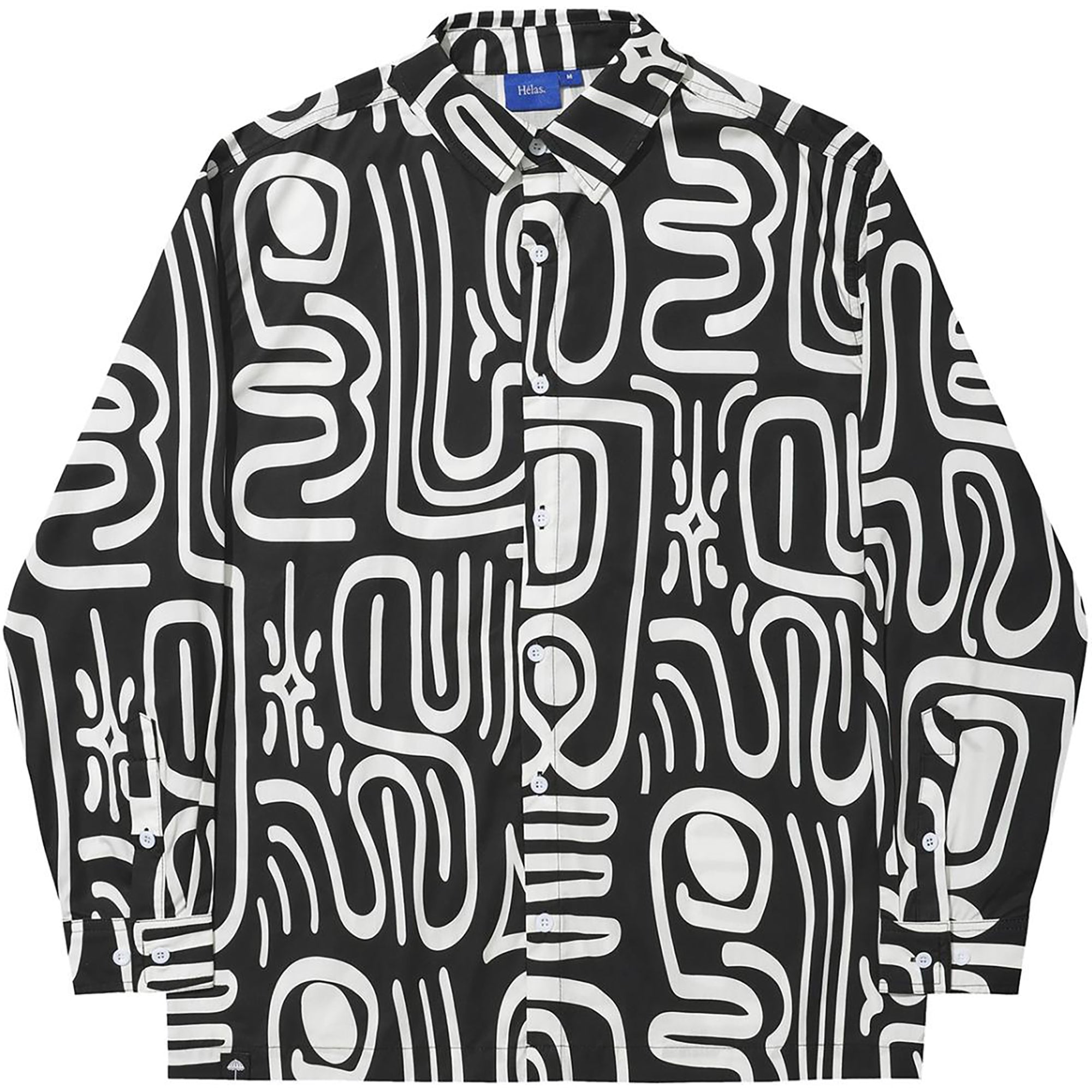 Hélas Abstract Long Sleeve Shirt Black/White