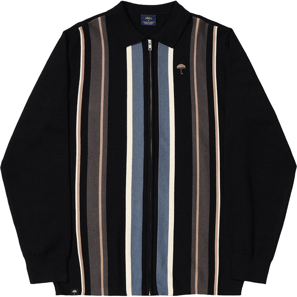 Hélas Bundy Full Zip Knit Polo Black