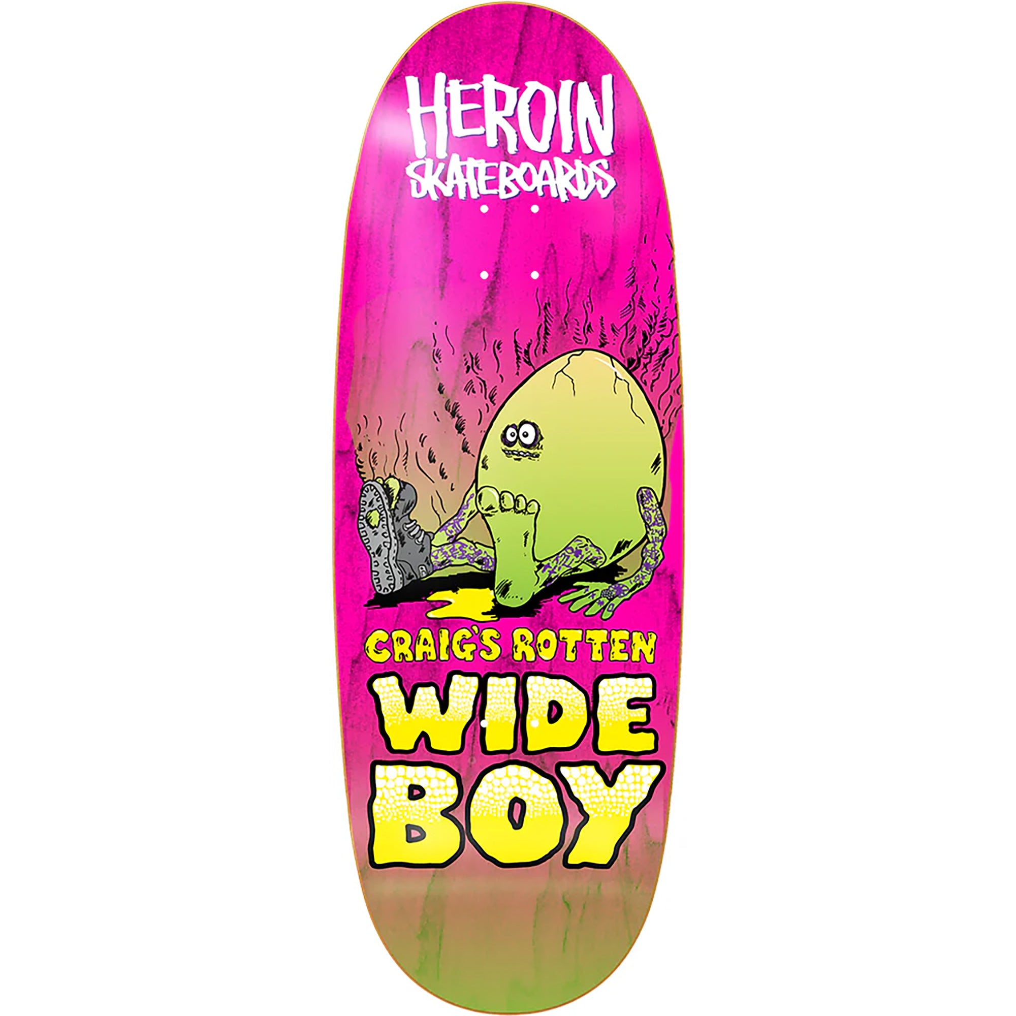 Heroin Craig Questions Rotten Wide Boy Skateboard Deck 10.75"