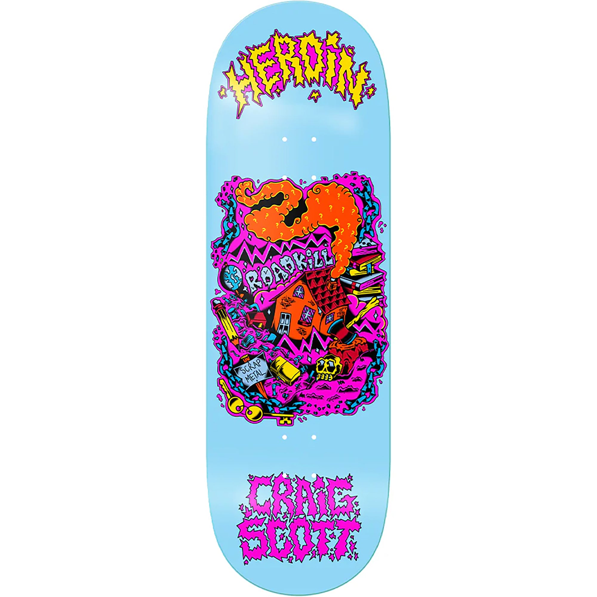 Heroin Craig Questions Scrap Metal Skateboard Deck 10"