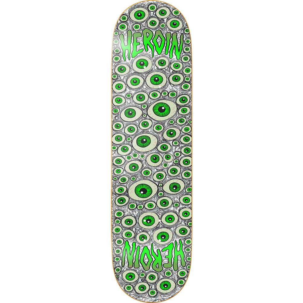 Heroin Eyes Holographic Symmetrical Skateboard Deck 8.25"