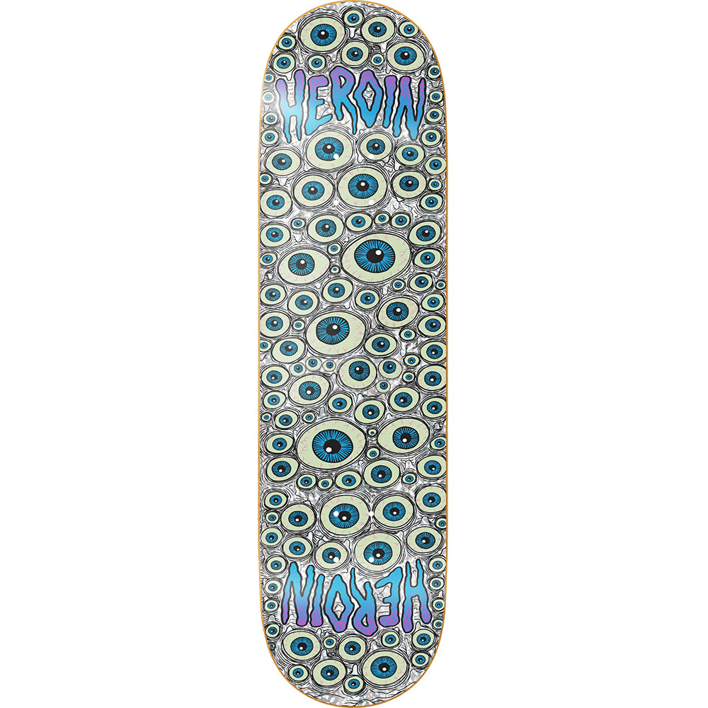 Heroin Eyes Holographic Symmetrical Skateboard Deck 8.5"