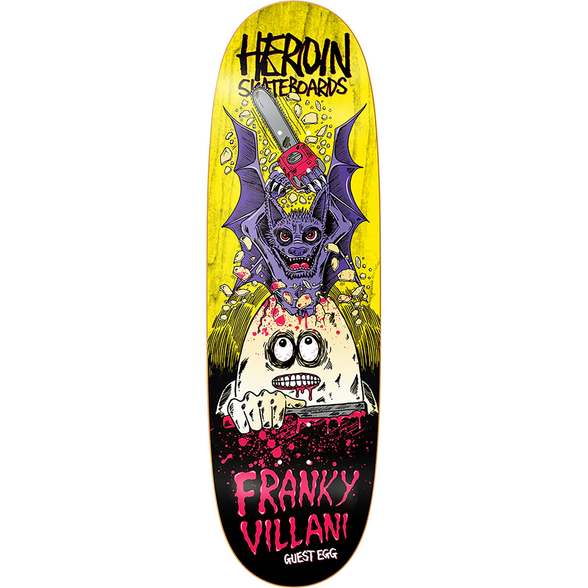 Heroin Franky Villani Guest Egg Skateboard Deck 9.5"