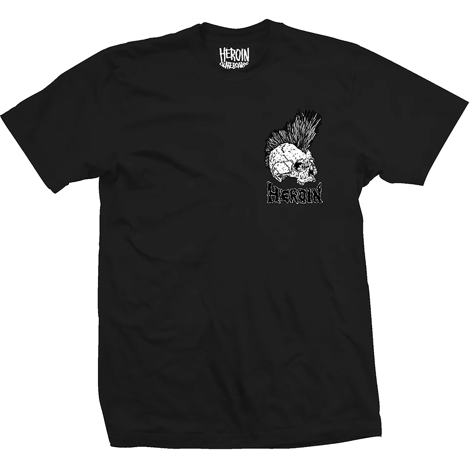 Heroin Punk Skull Tee Black