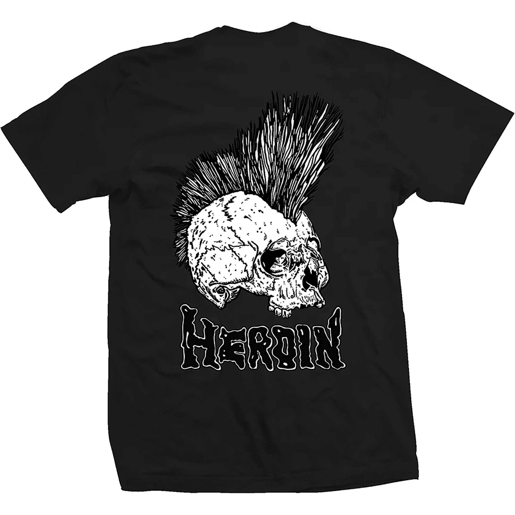 Heroin Punk Skull Tee Black