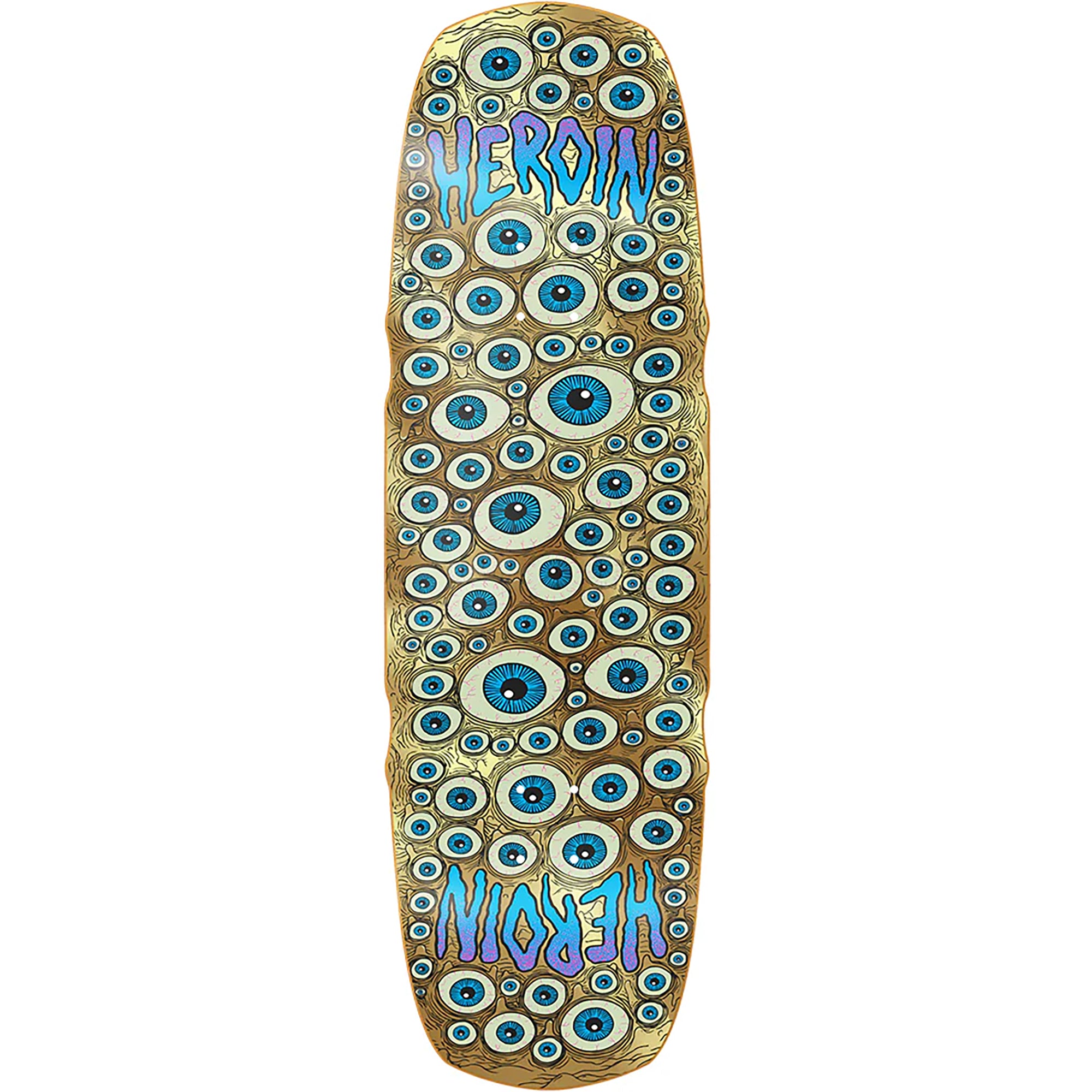 Heroin Seeing Double Mutated Gold Skateboard Deck 9.5"