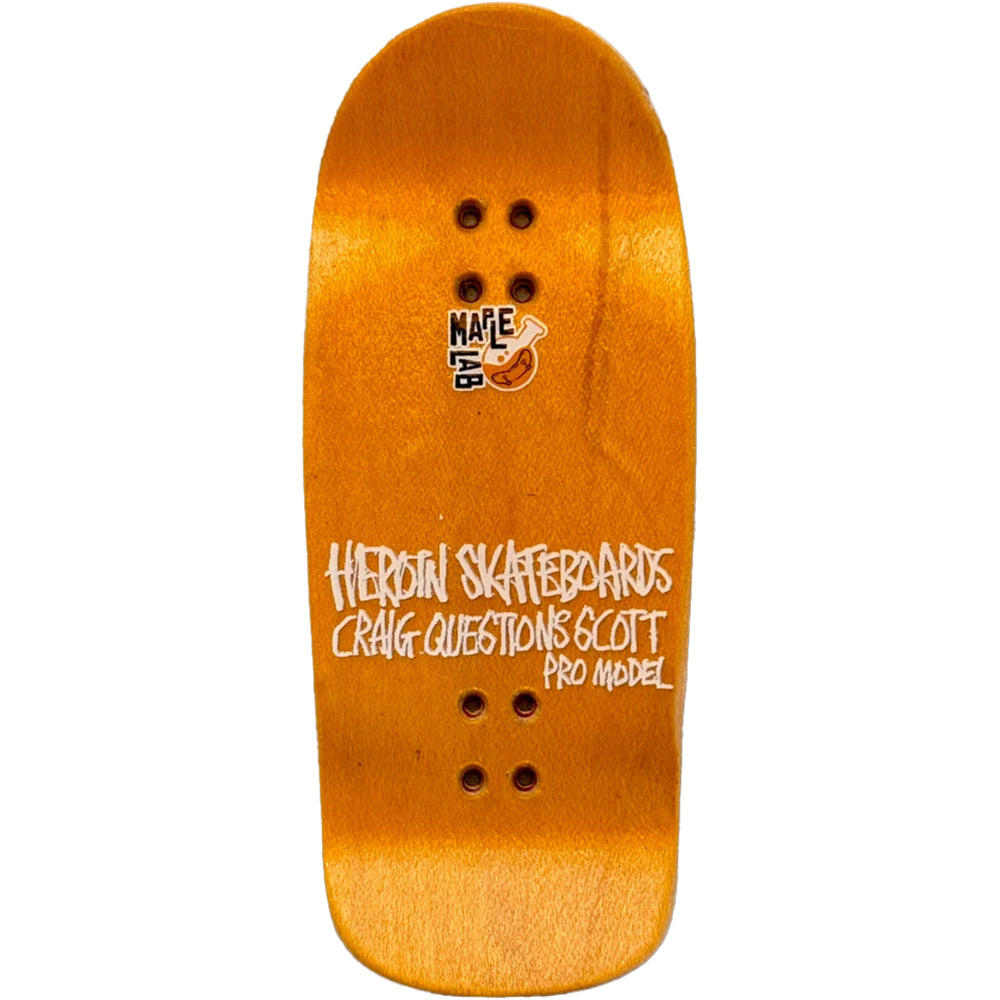 Heroin x Maple Lab Craig Questions Gold Rush Fingerboard Deck 39.5mm