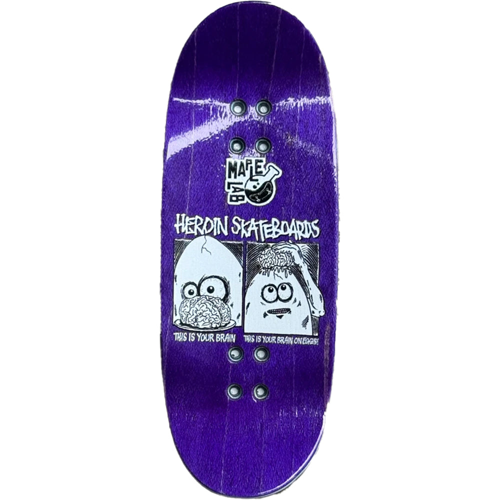 Heroin x Maple Lab Brain on Eggs Fingerboard Deck 36mm