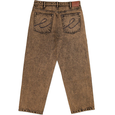 Hoddle 12 Ounce Denim Jean Brown Acid Wash/Blue Stitching