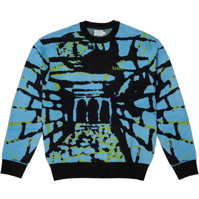 Hoddle Dungeon Jacquard Knit Jumper Blue/Black/Green