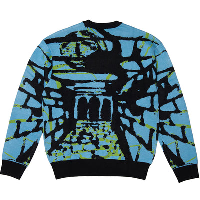Hoddle Dungeon Jacquard Knit Jumper Blue/Black/Green