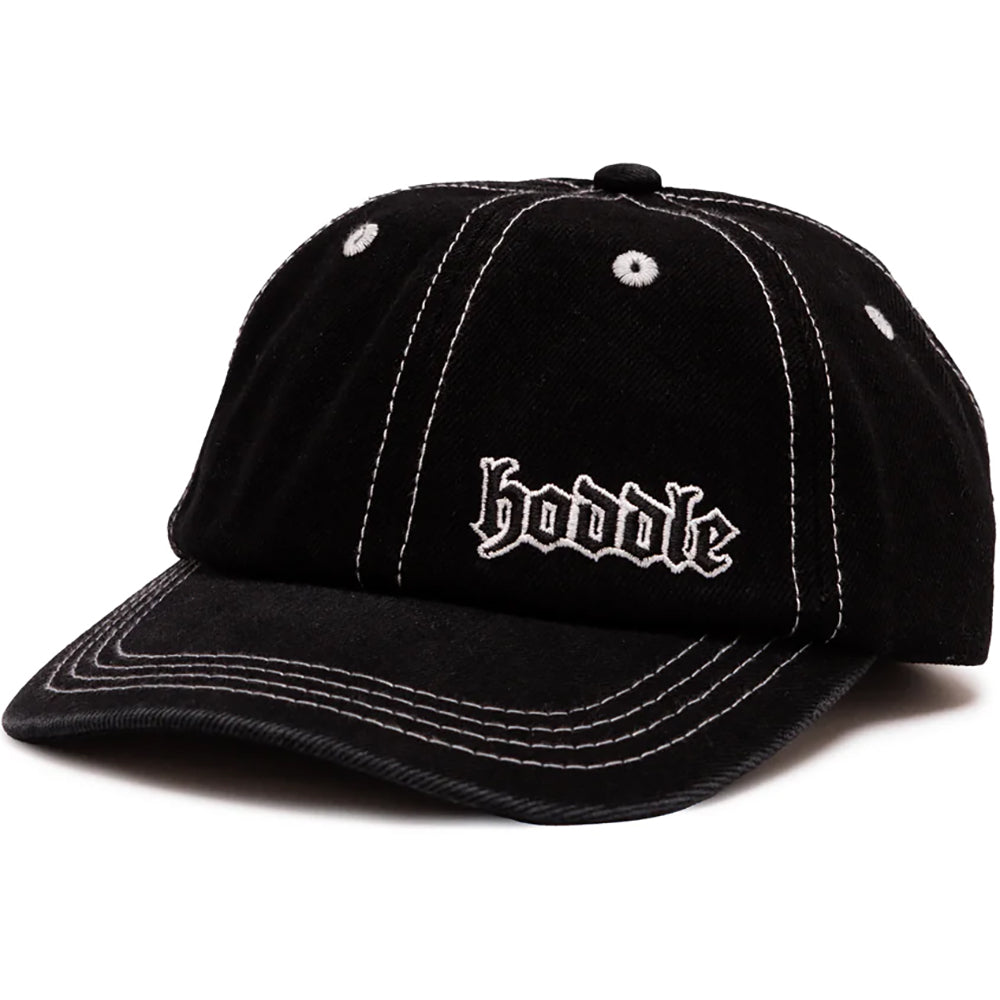 Hoddle Logo Denim Cap Black Wash/Contrast Stitch