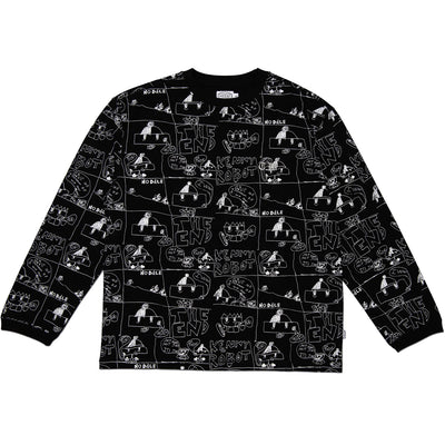 Hoddle Quiet Joe Long Sleeve Tee Black/White