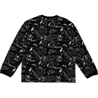 Hoddle Quiet Joe Long Sleeve Tee Black/White