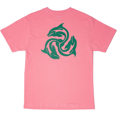 Hoddle Turbo Dolphin Logo Tee Washed Pink/Green
