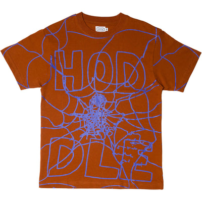 Hoddle Web All Over Print Tee Brown/Blue