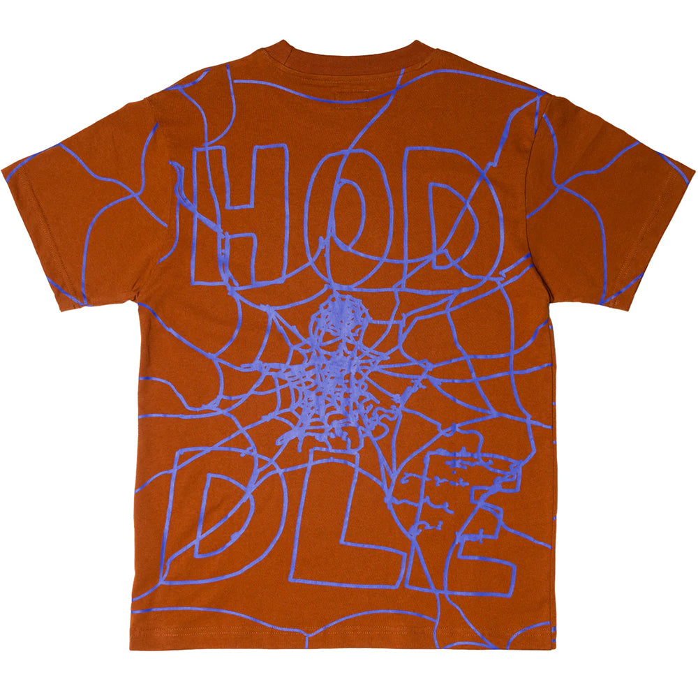 Hoddle Web All Over Print Tee Brown/Blue