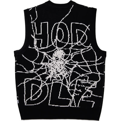 Hoddle Web Jacquard Knit Vest Black/White