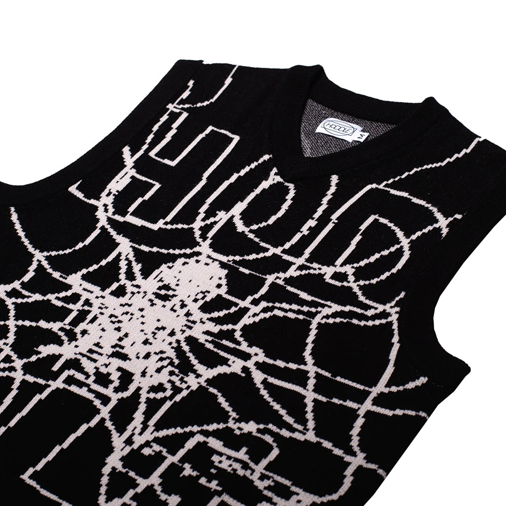 Hoddle Web Jacquard Knit Vest Black/White