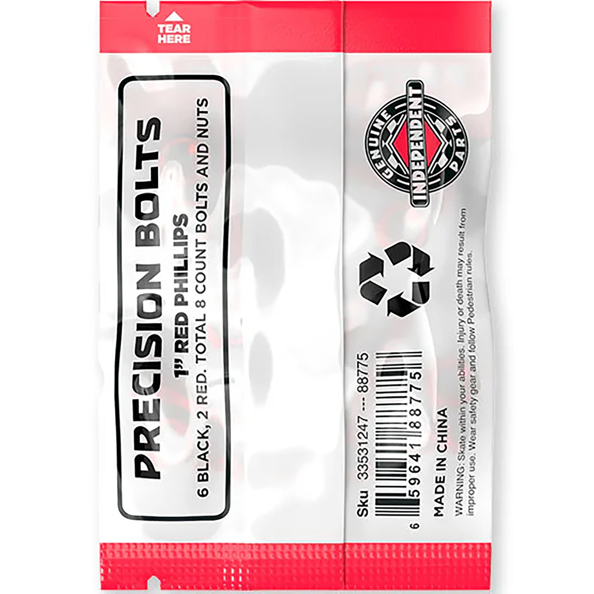 Independent Genuine Parts Skateboard Hardware Phillips Black/Red 1"