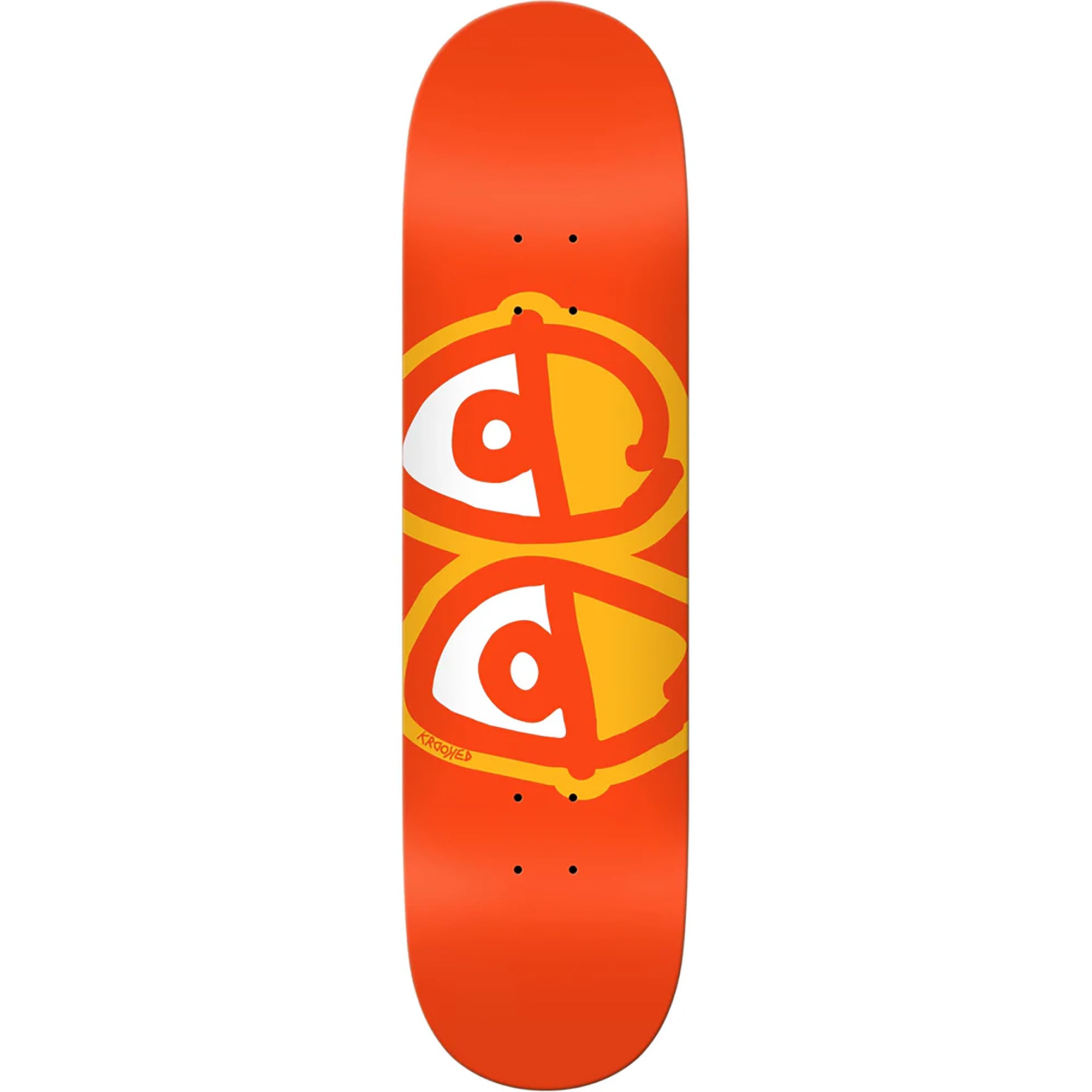 Krooked Eyes Team Orange Skateboard Deck 8.25"