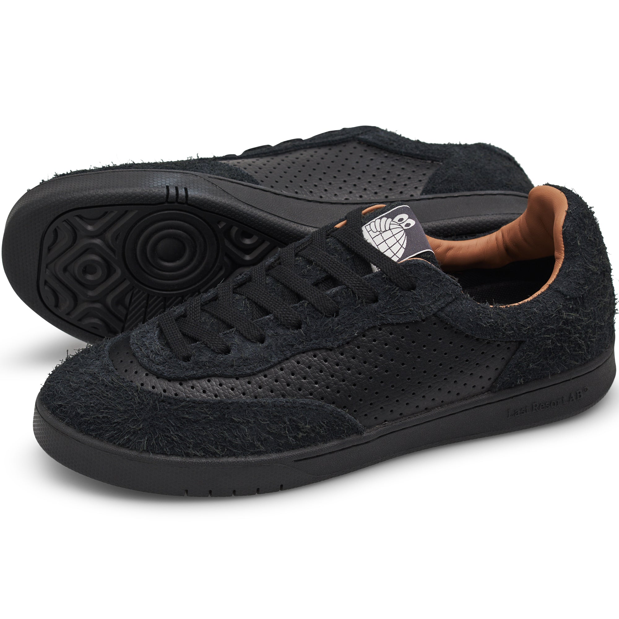 Last Resort AB CM001 Perf Leather/Suede Shoes Black/Black
