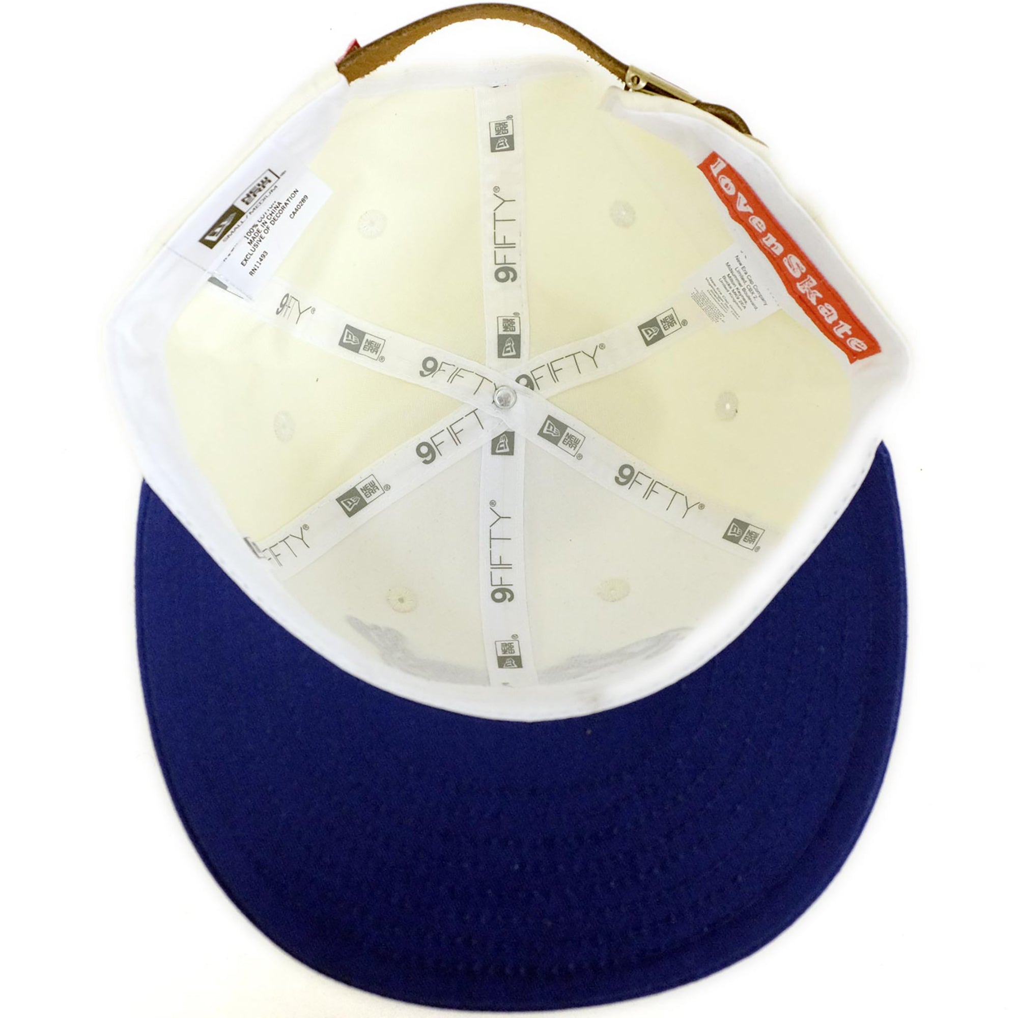 Lovenskate x New Era Spill Retro Crown 9FIFTY Strapback Cap Cream/Blue