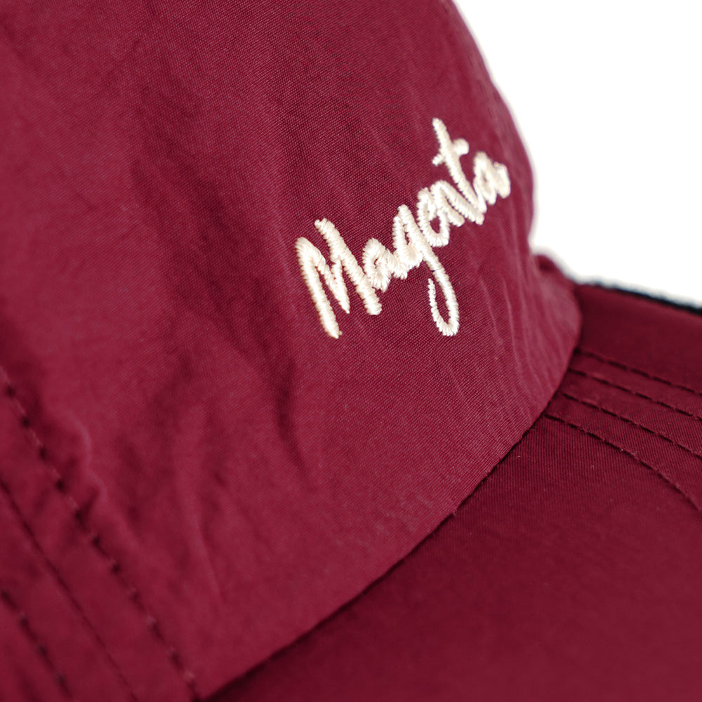 Magenta 6P Reversible Hat Black