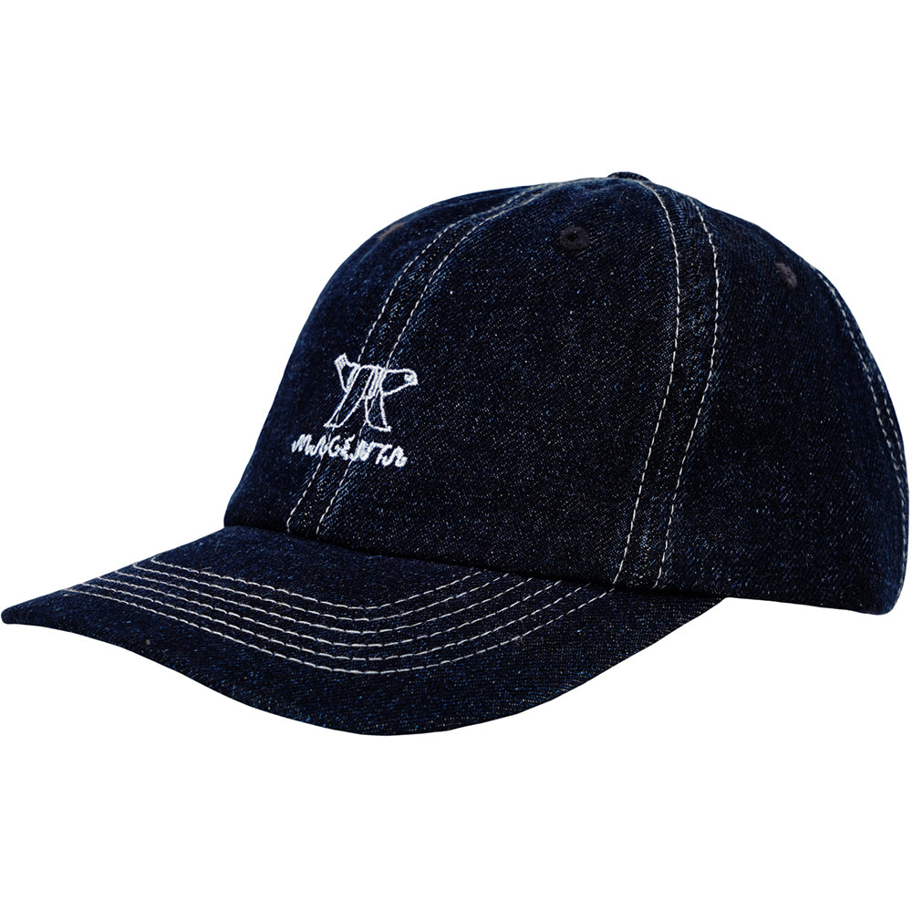 Magenta Bird Denim Dad Hat Blue