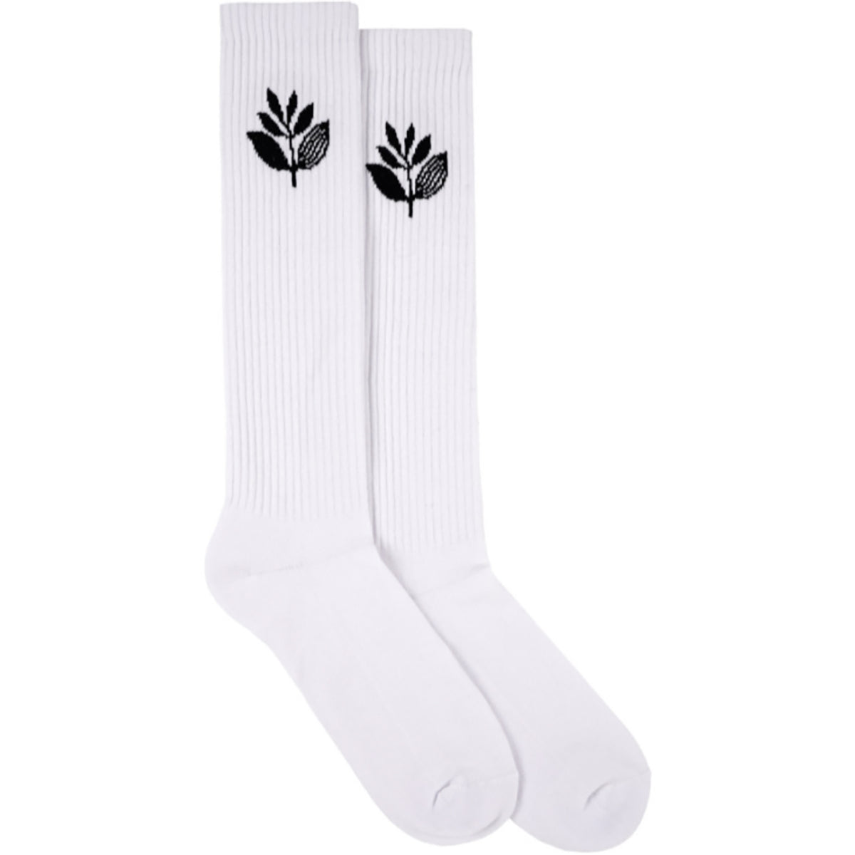 Magenta High Socks White
