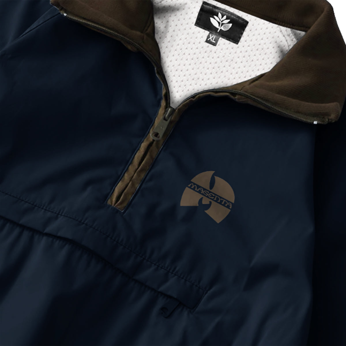 Magenta Shaolin Half Zip Jacket Charcoal Blue