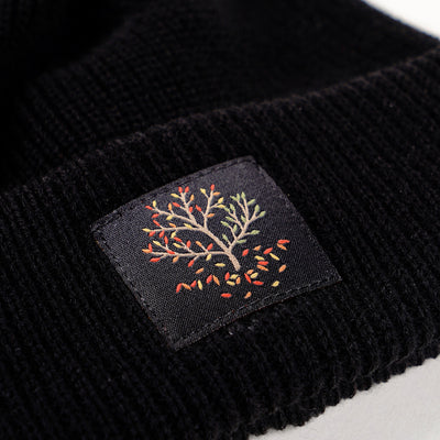 Magenta Tree Beanie Black