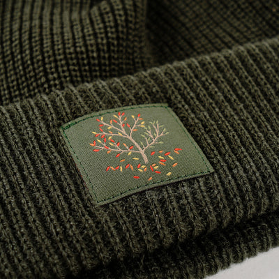 Magenta Tree Beanie Khaki