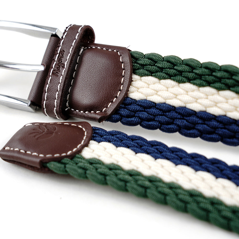 Magenta Tri Braided Belt Blue