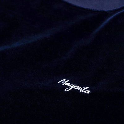 Magenta Velours Tee Navy