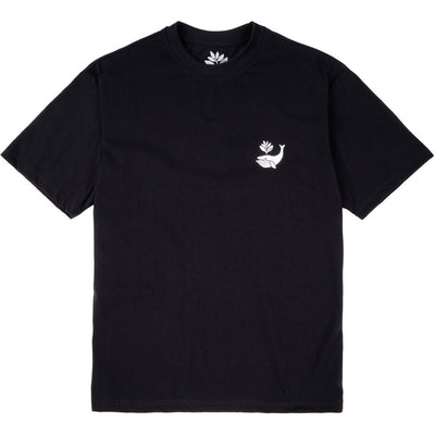 Magenta Whale Plant Tee Black
