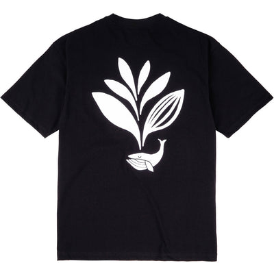 Magenta Whale Plant Tee Black