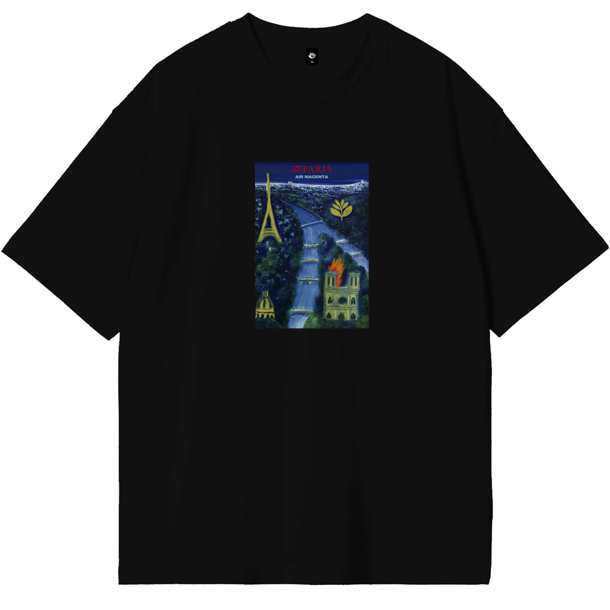 Magenta Airline Tee Black