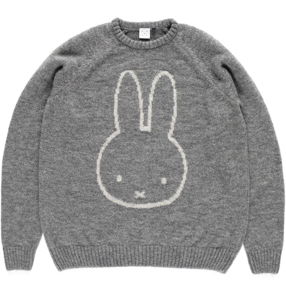Miffy x Pop Trading Company Knitted Mohair Crewneck Grey