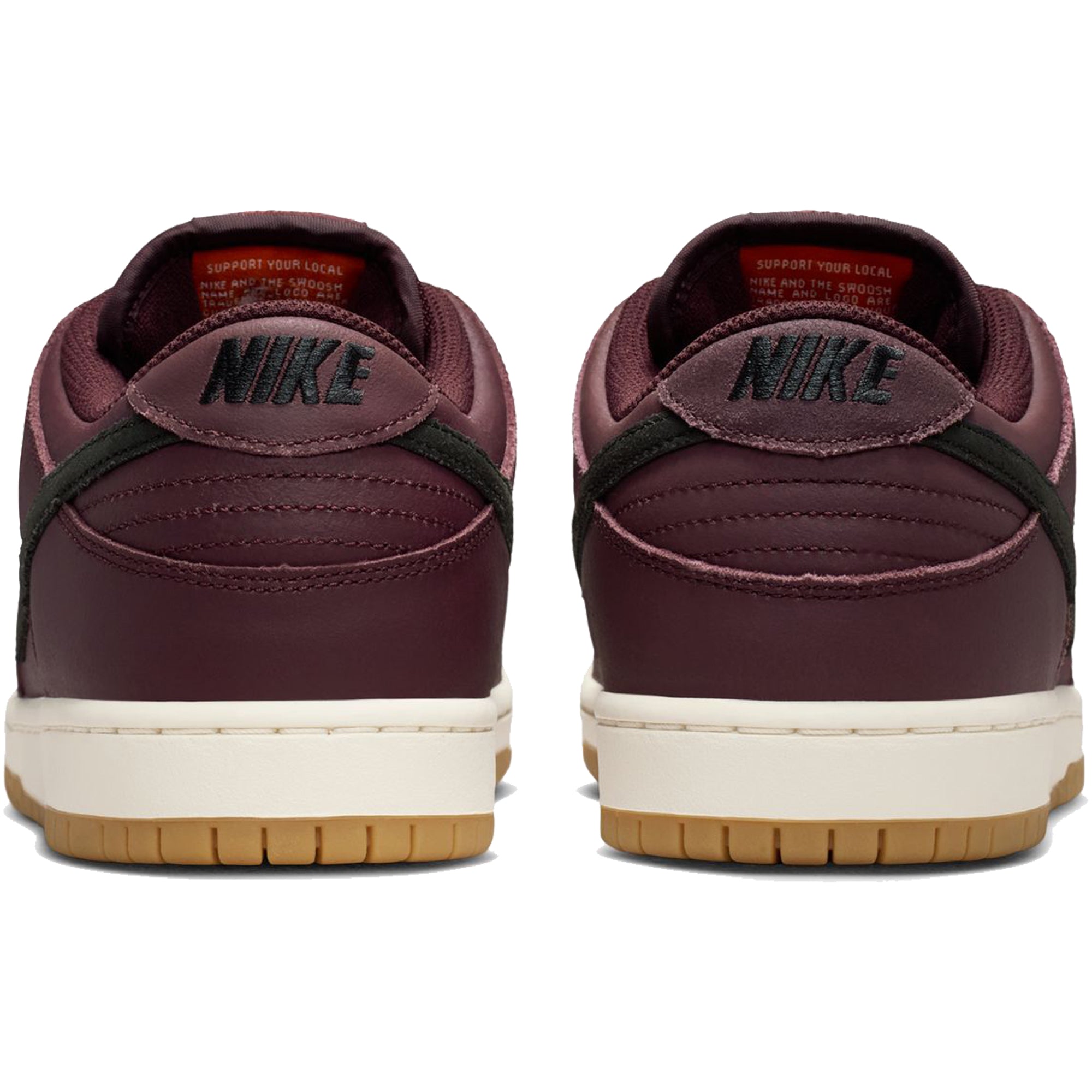 Nike SB Orange Label Dunk Low Pro Shoes Burgundy Crush/Black-Mystic Dates-Sail
