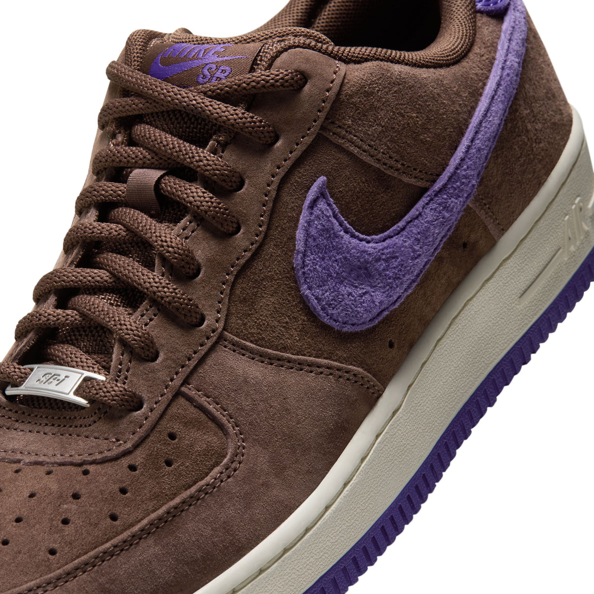 Nike SB Air Force 1 SE Shoes Light Chocolate/Court Purple-Sail